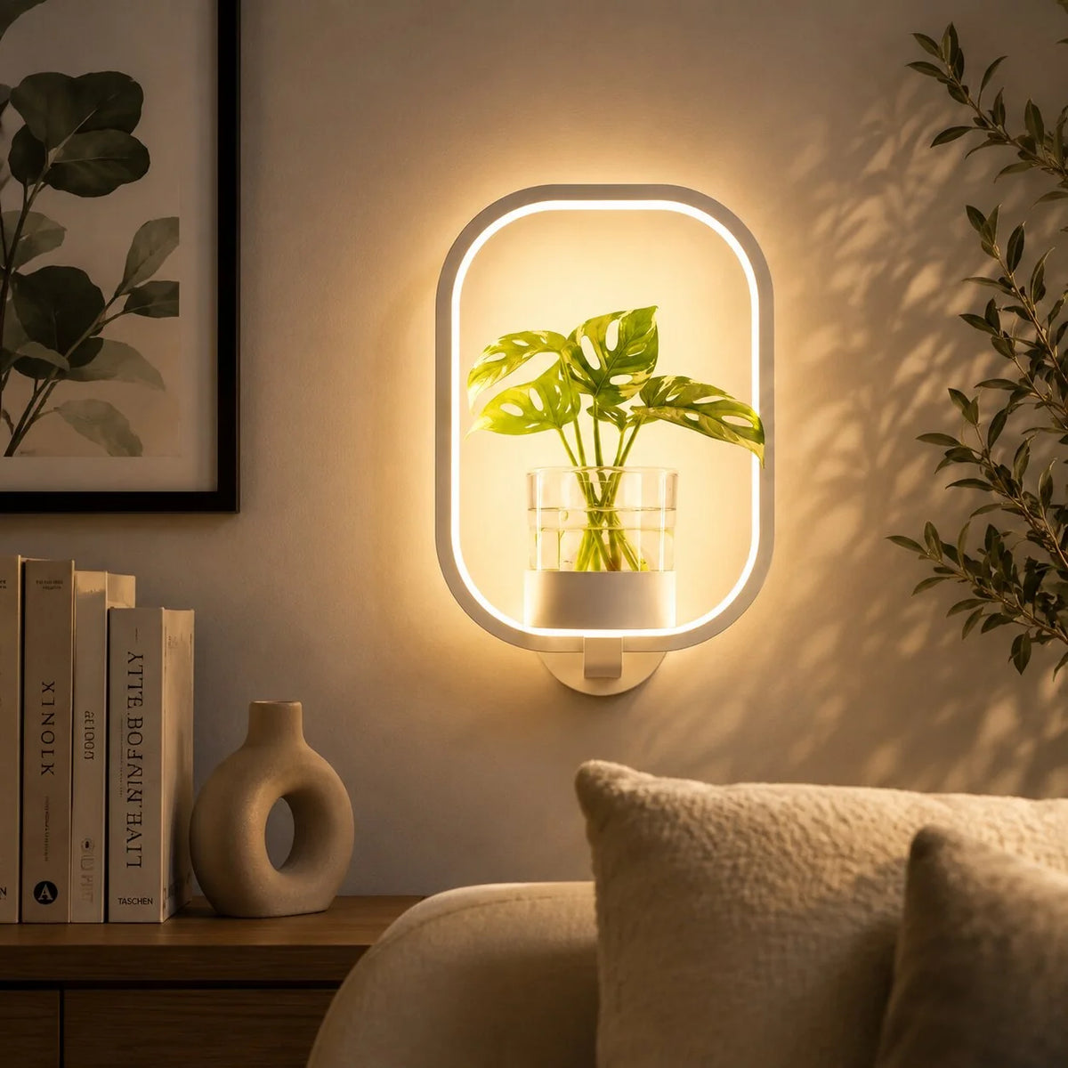 Wall Lamp | Warm White LED & Glass Vase