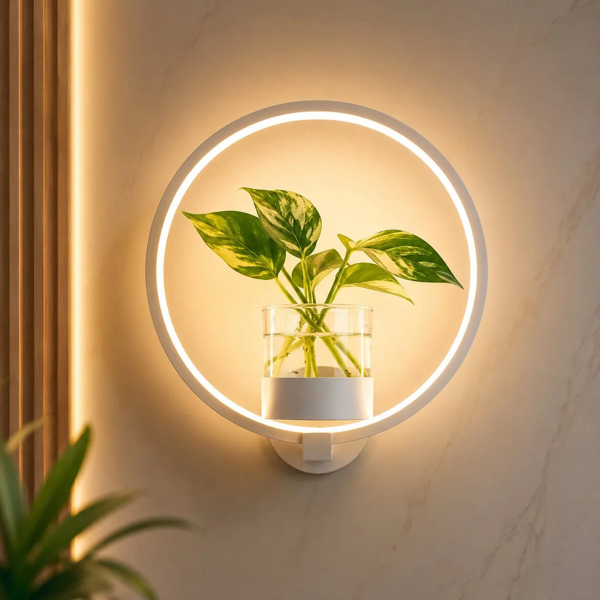 Wall Lamp | Warm White LED & Glass Vase