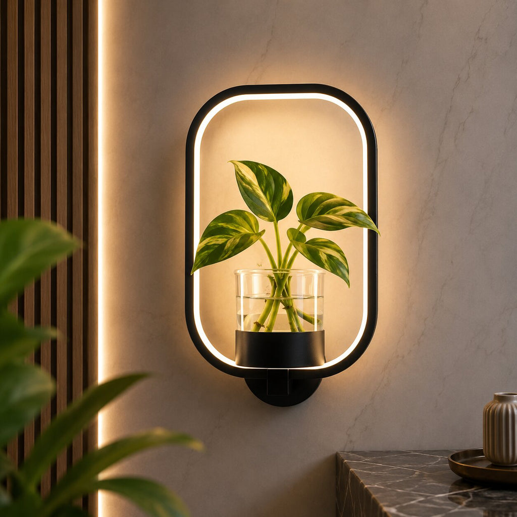 Wall Lamp | Warm White LED & Glass Vase