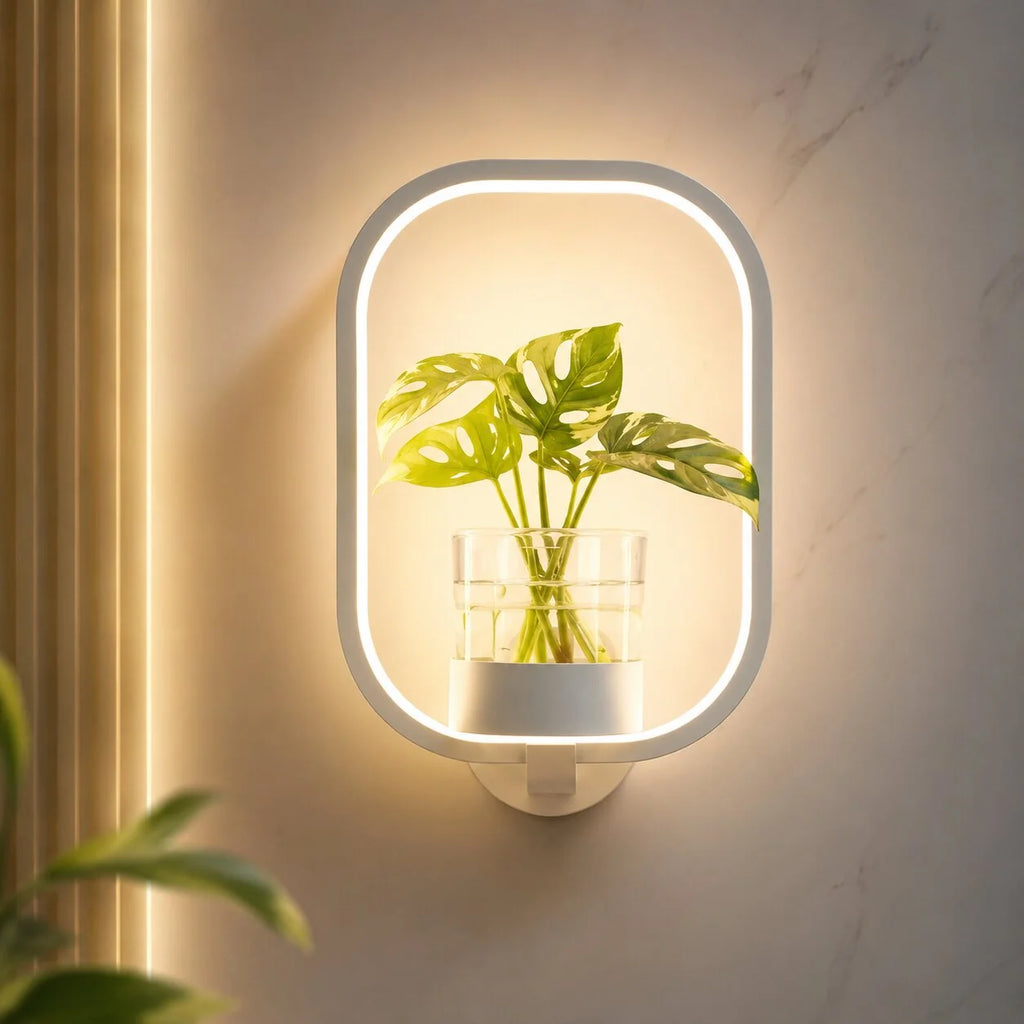 Wall Lamp | Warm White LED & Glass Vase