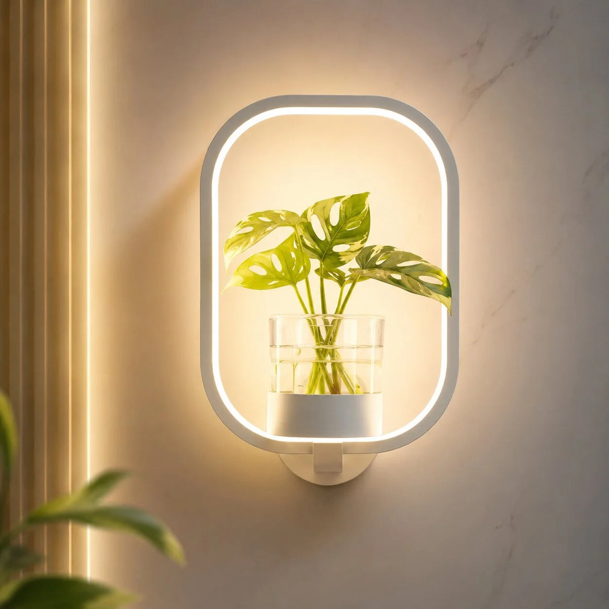 Wall Lamp | Warm White LED & Glass Vase