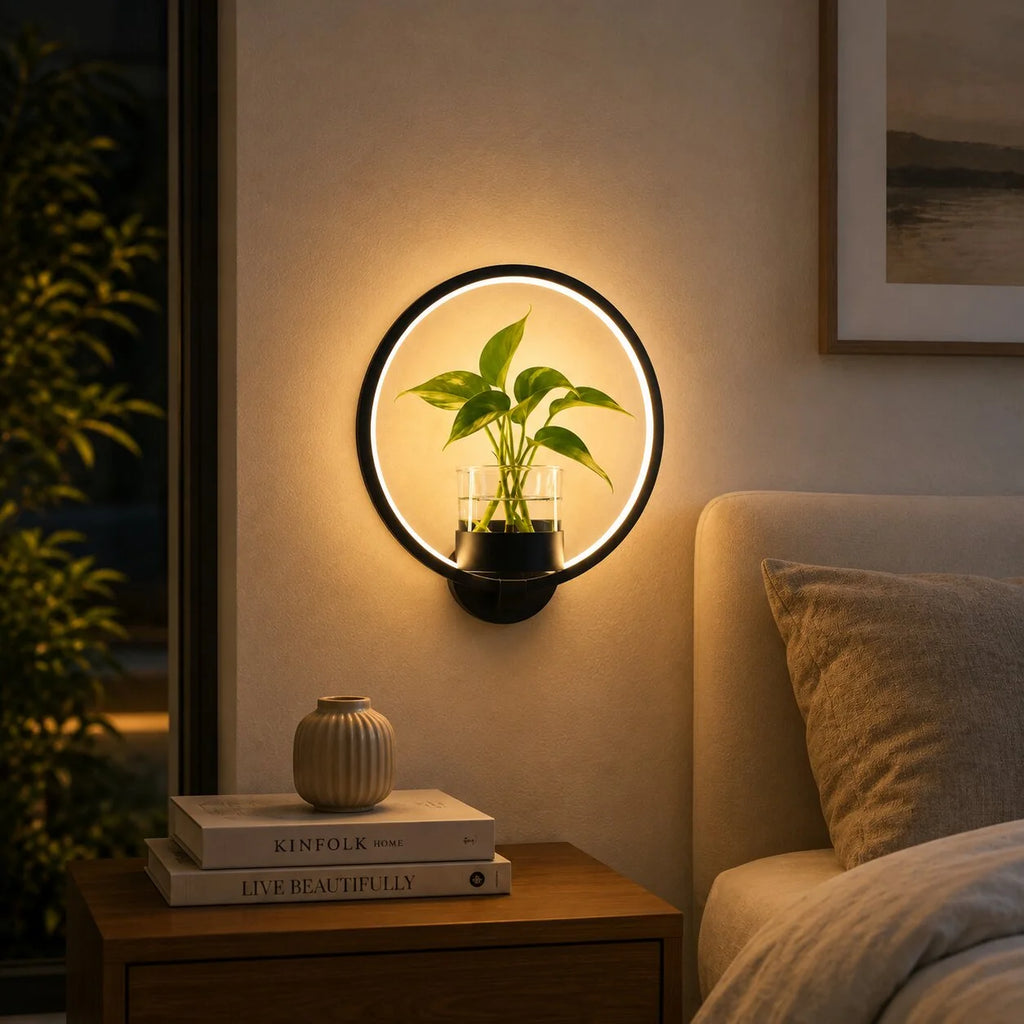 Wall Lamp | Warm White LED & Glass Vase