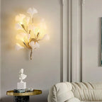 Wall Lamp | White & Gold Ceramic Floral
