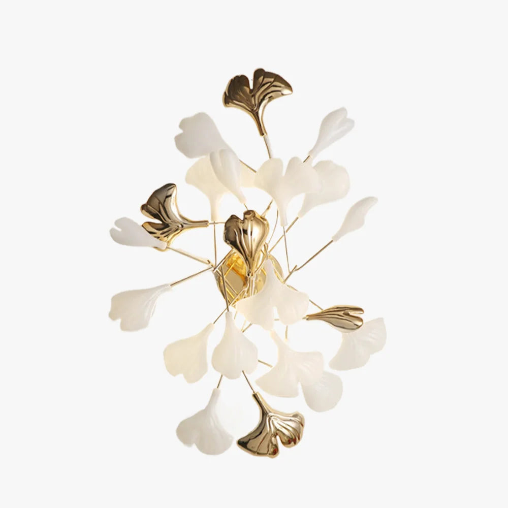 Wall Lamp | White & Gold Ceramic Floral