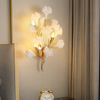 Wall Lamp | White & Gold Ceramic Floral