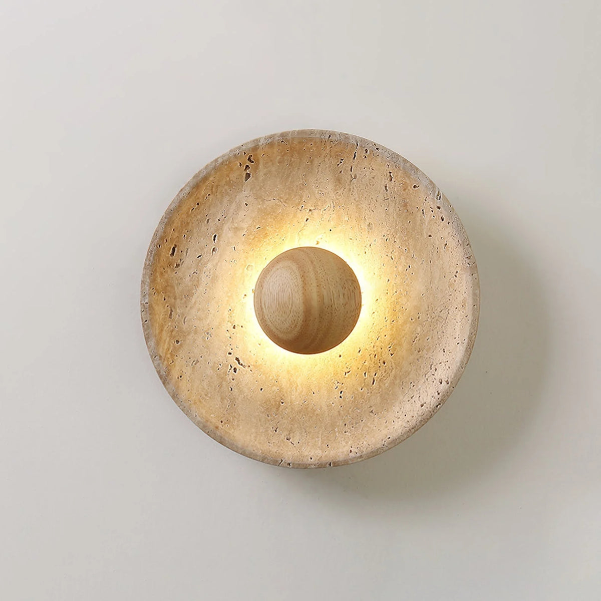 Wall Lamp with Travertine Disc