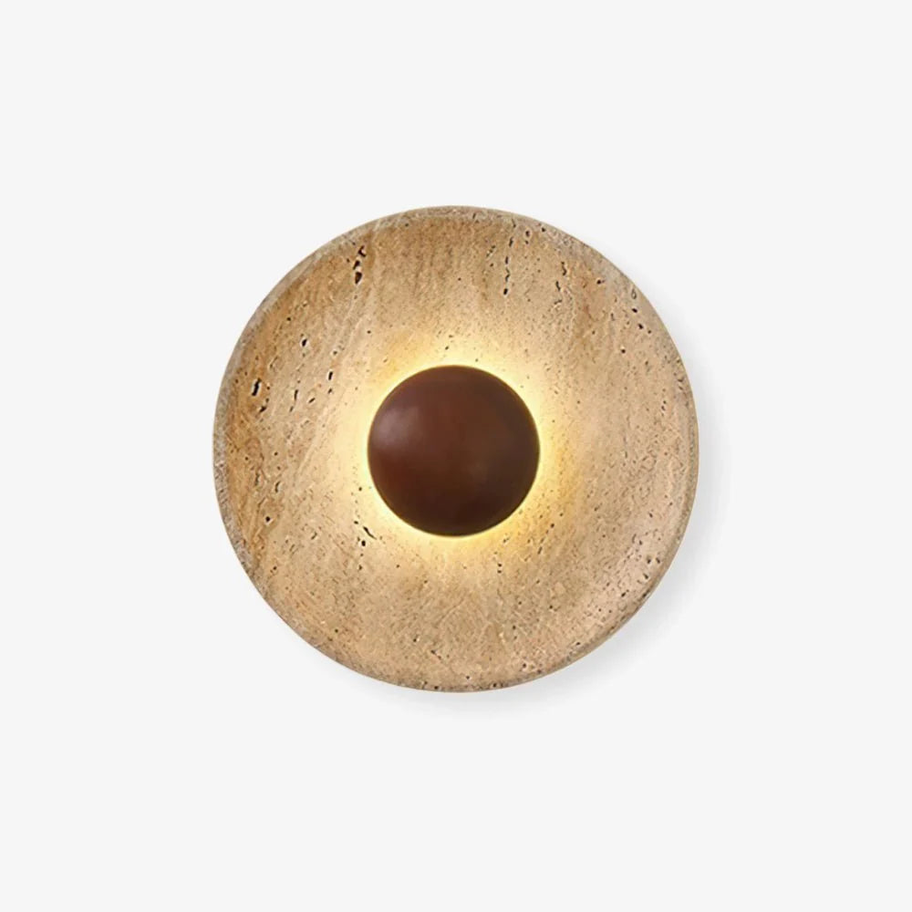 Wall Lamp with Travertine Disc