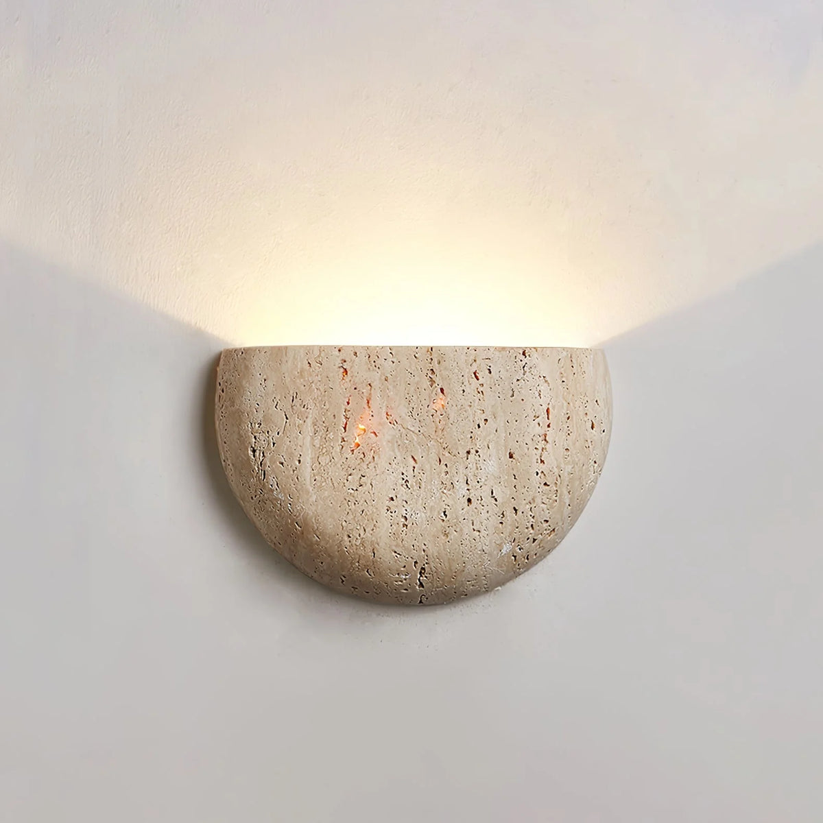 Wall Lamp | Yellow Travertine & Damp-Rated | 20 cm Diameter