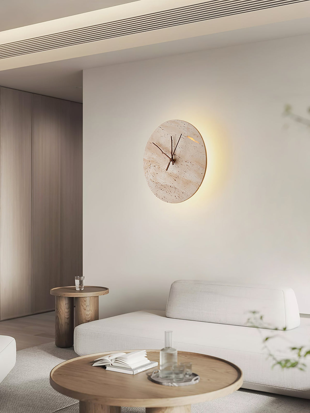 Wall Lamp | Yellow Travertine & Integrated LED | 30 cm
