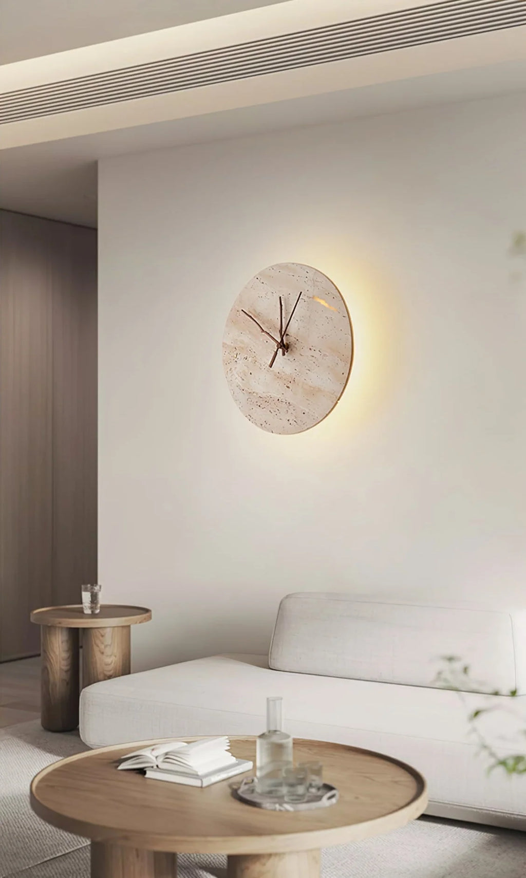Wall Lamp | Yellow Travertine & Integrated LED | 30 cm