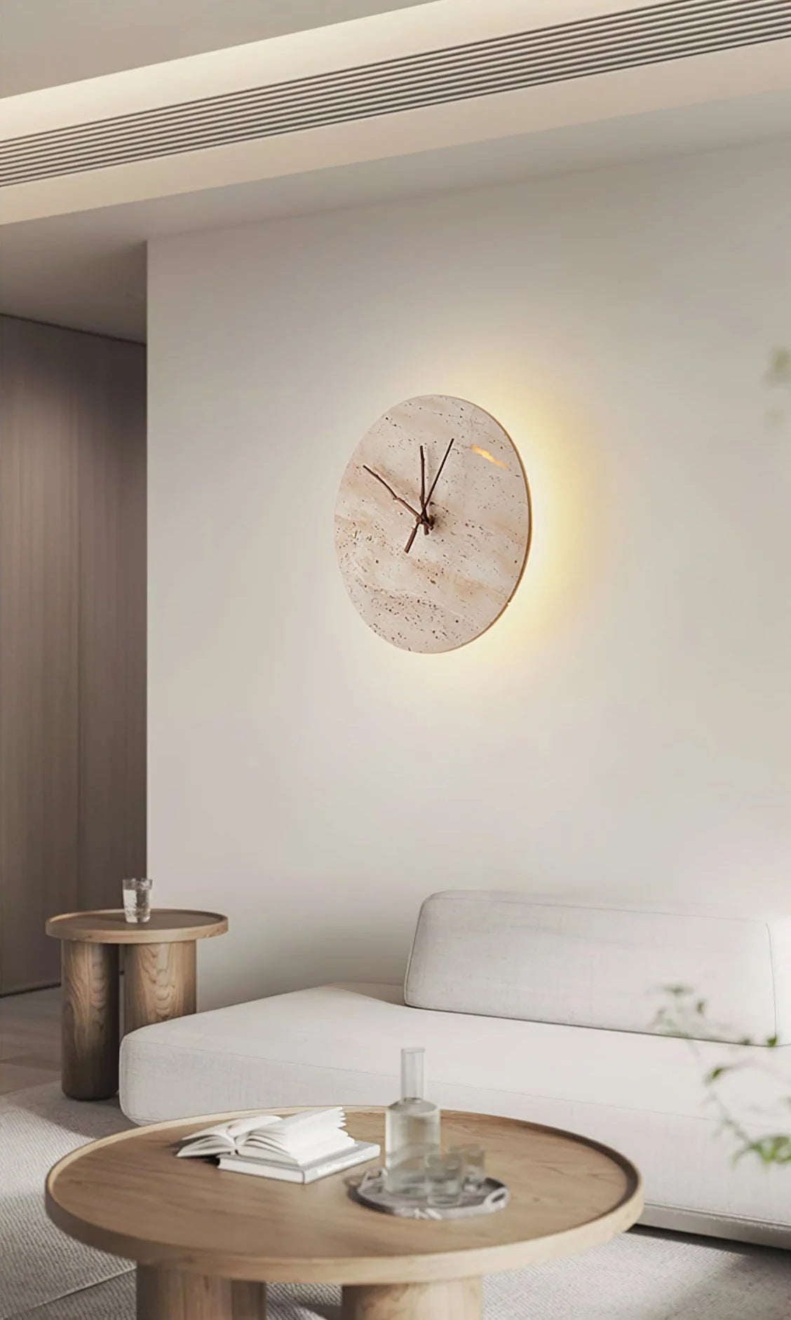 Wall Lamp | Yellow Travertine & Integrated LED | 30 cm