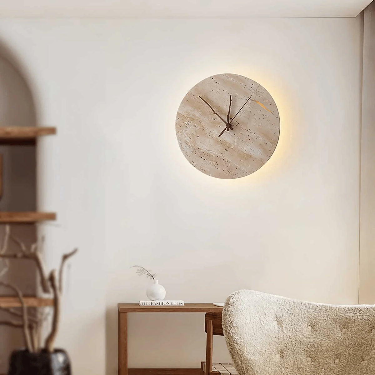 Wall Lamp | Yellow Travertine & Integrated LED | 30 cm