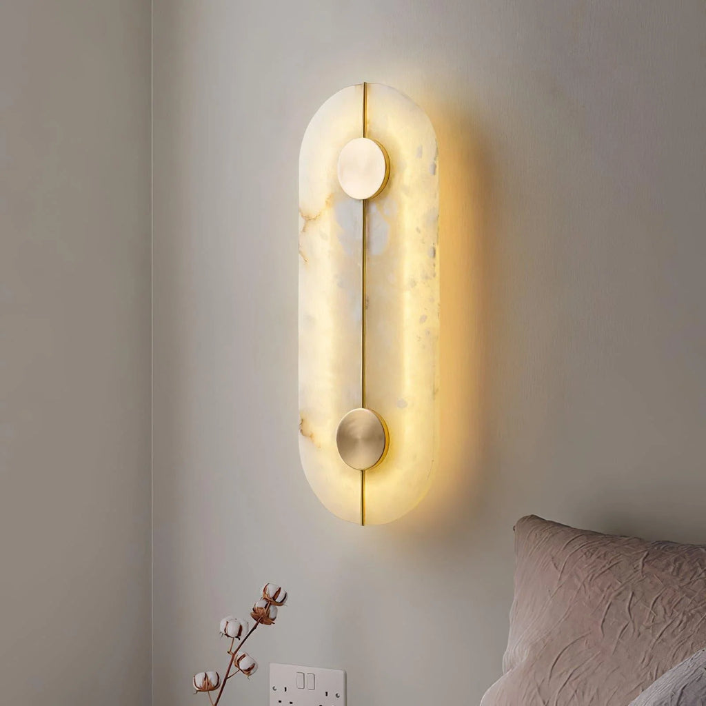 Wall Light | Alabaster & Brass | Integrated LED