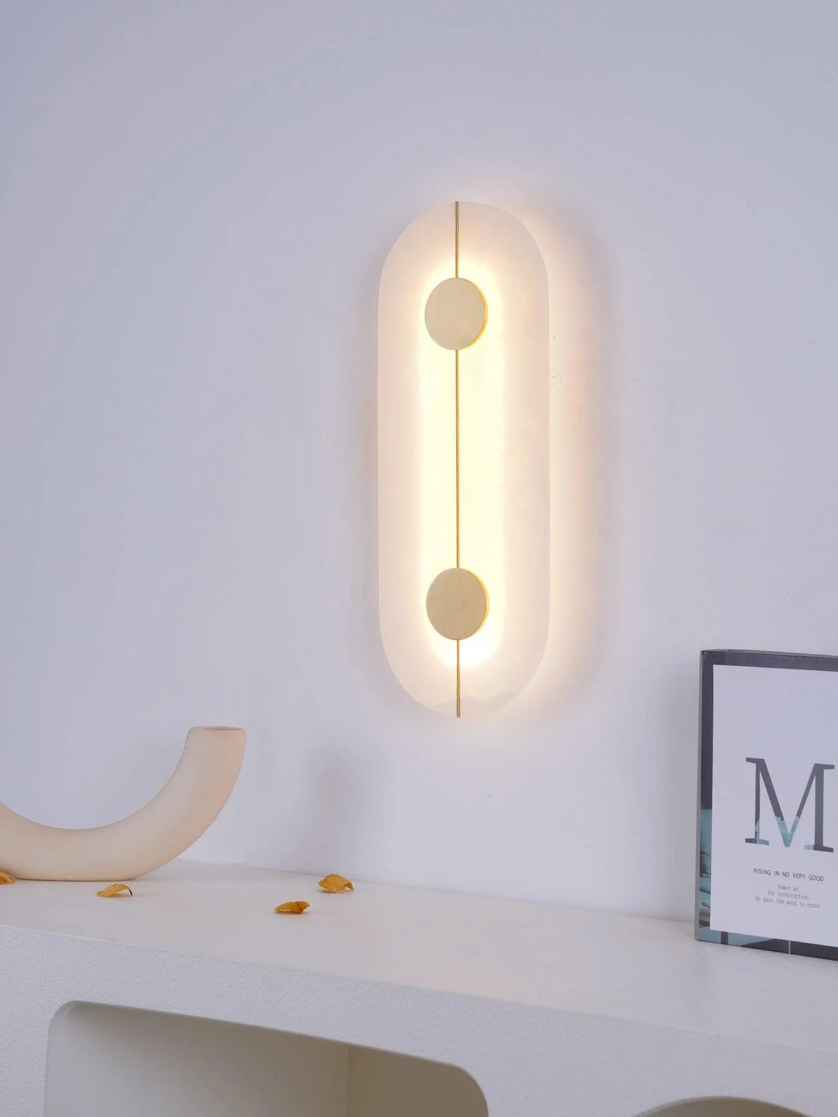 Wall Light | Alabaster & Brass | Integrated LED