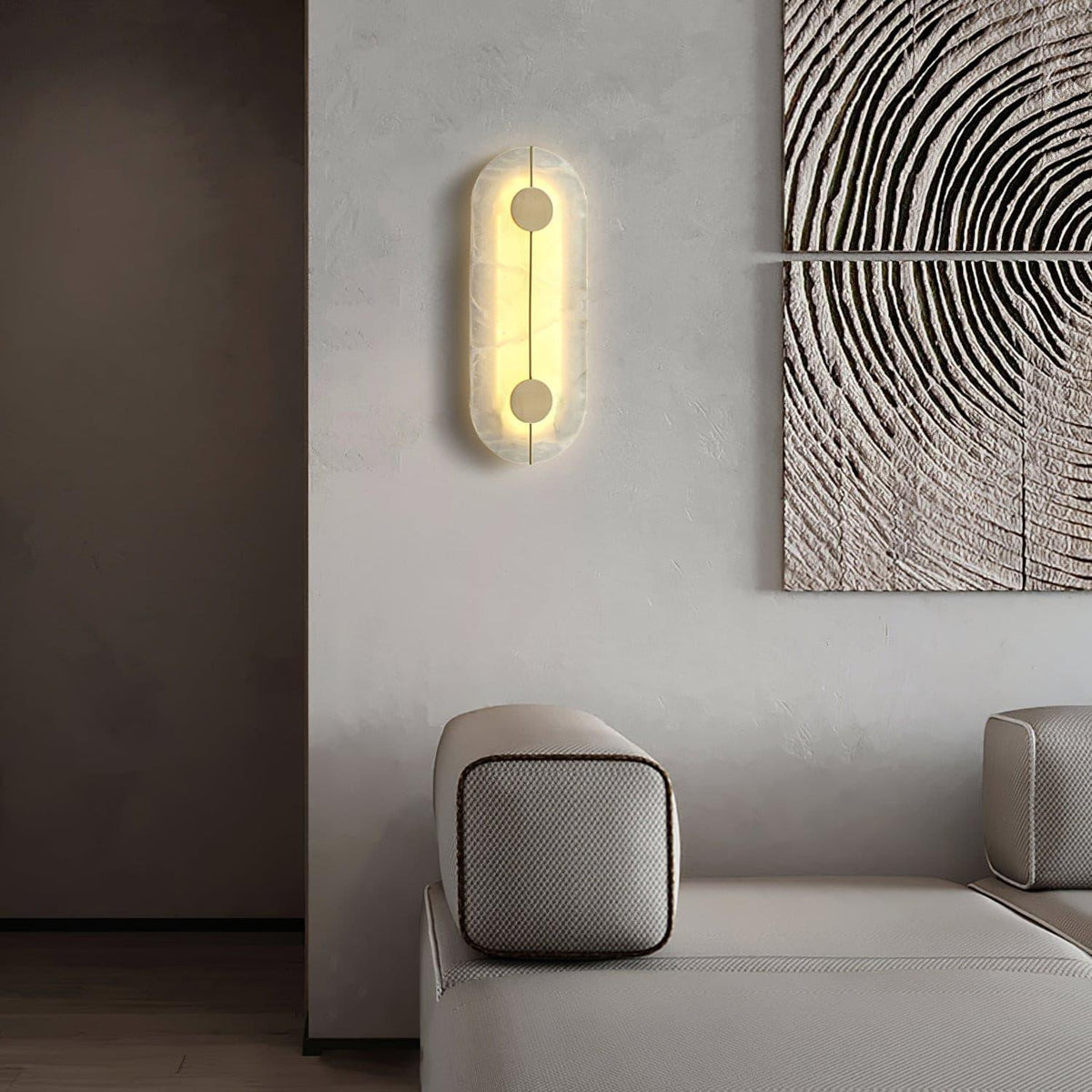 Wall Light | Alabaster & Brass | Integrated LED