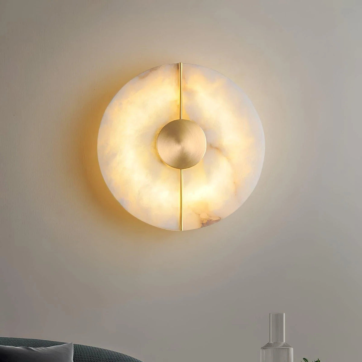 Wall Light | Alabaster & Brass | Integrated LED