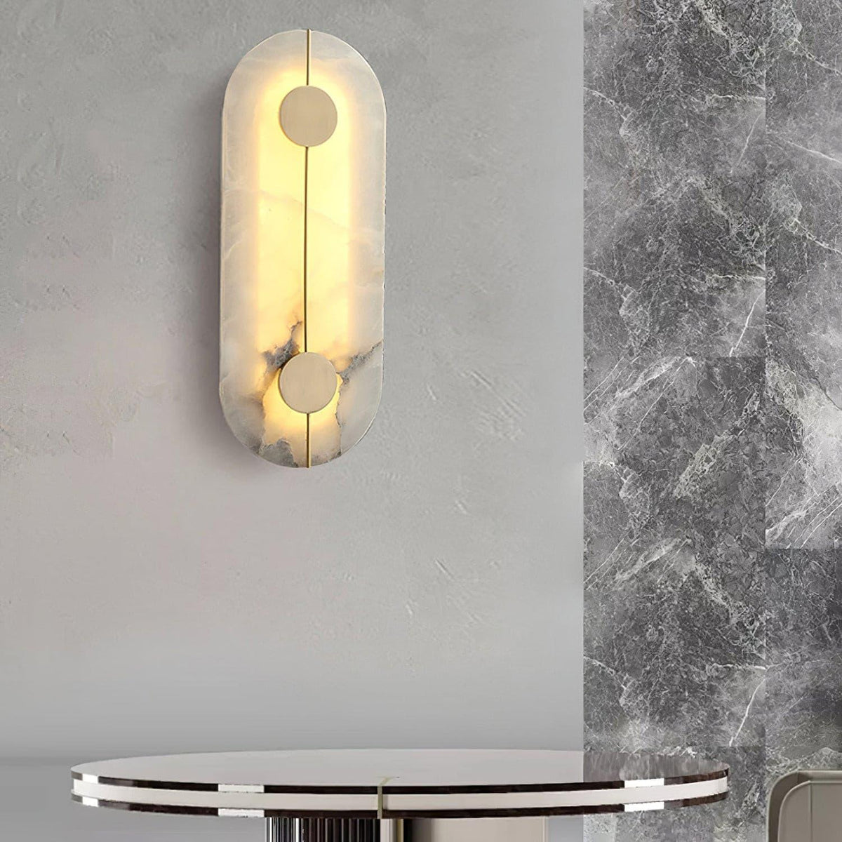Wall Light | Alabaster & Brass | Integrated LED