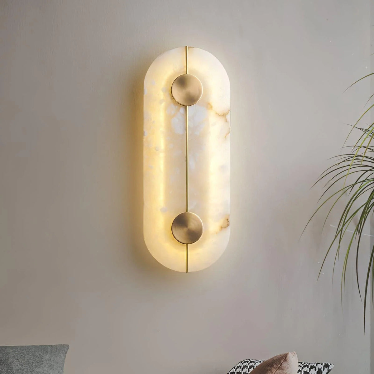 Wall Light | Alabaster & Brass | Integrated LED