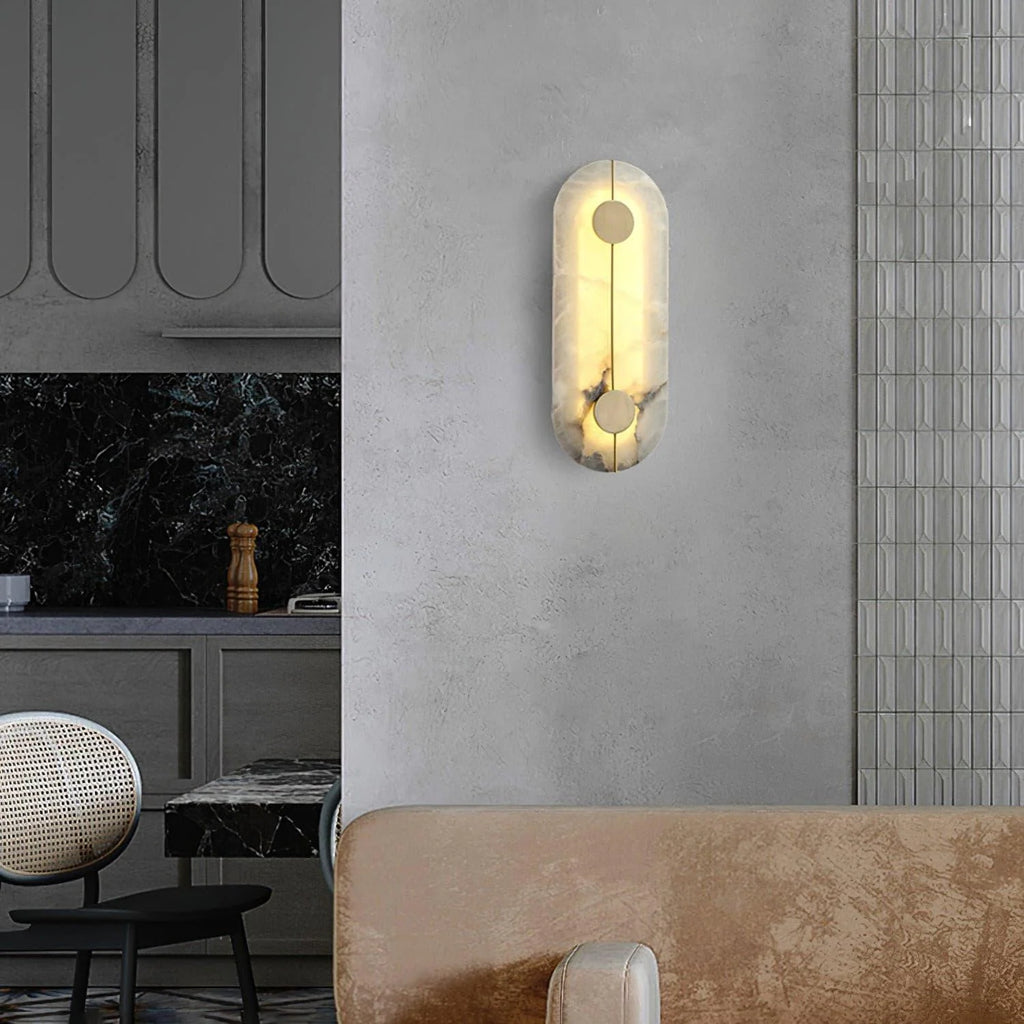 Wall Light | Alabaster & Brass | Integrated LED