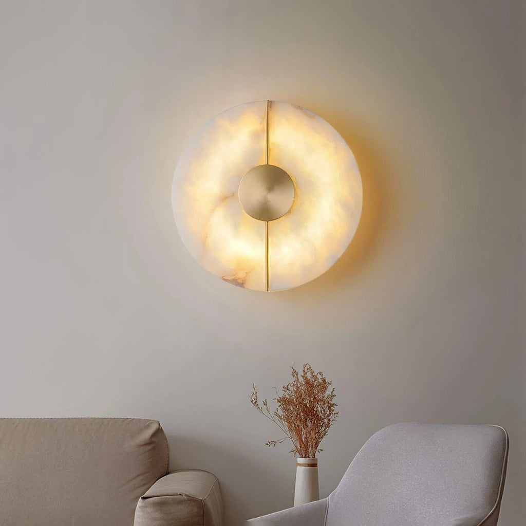 Wall Light | Alabaster & Brass | Integrated LED