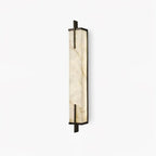 Wall Light | Alabaster Shade & Black-Gold Frame | LED Bulb Included