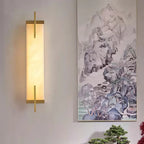 Wall Light | Alabaster Shade & Black-Gold Frame | LED Bulb Included