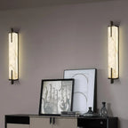 Wall Light | Alabaster Shade & Black-Gold Frame | LED Bulb Included