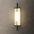 Wall Light | Alabaster Shade & Black-Gold Frame | LED Bulb Included
