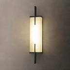 Wall Light | Alabaster Shade & Black-Gold Frame | LED Bulb Included