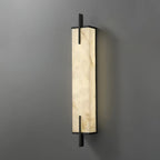 Wall Light | Alabaster Shade & Black-Gold Frame | LED Bulb Included