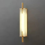 Wall Light | Alabaster Shade & Black-Gold Frame | LED Bulb Included