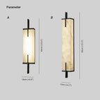 Wall Light | Alabaster Shade & Black-Gold Frame | LED Bulb Included