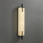 Wall Light | Alabaster Shade & Black-Gold Frame | LED Bulb Included