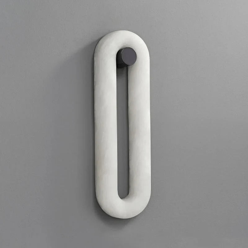 Wall Light | Alabaster Shade & Integrated LED | Black Metal