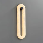 Wall Light | Alabaster Shade & Integrated LED | Black Metal