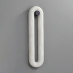 Wall Light | Alabaster Shade & Integrated LED | Black Metal