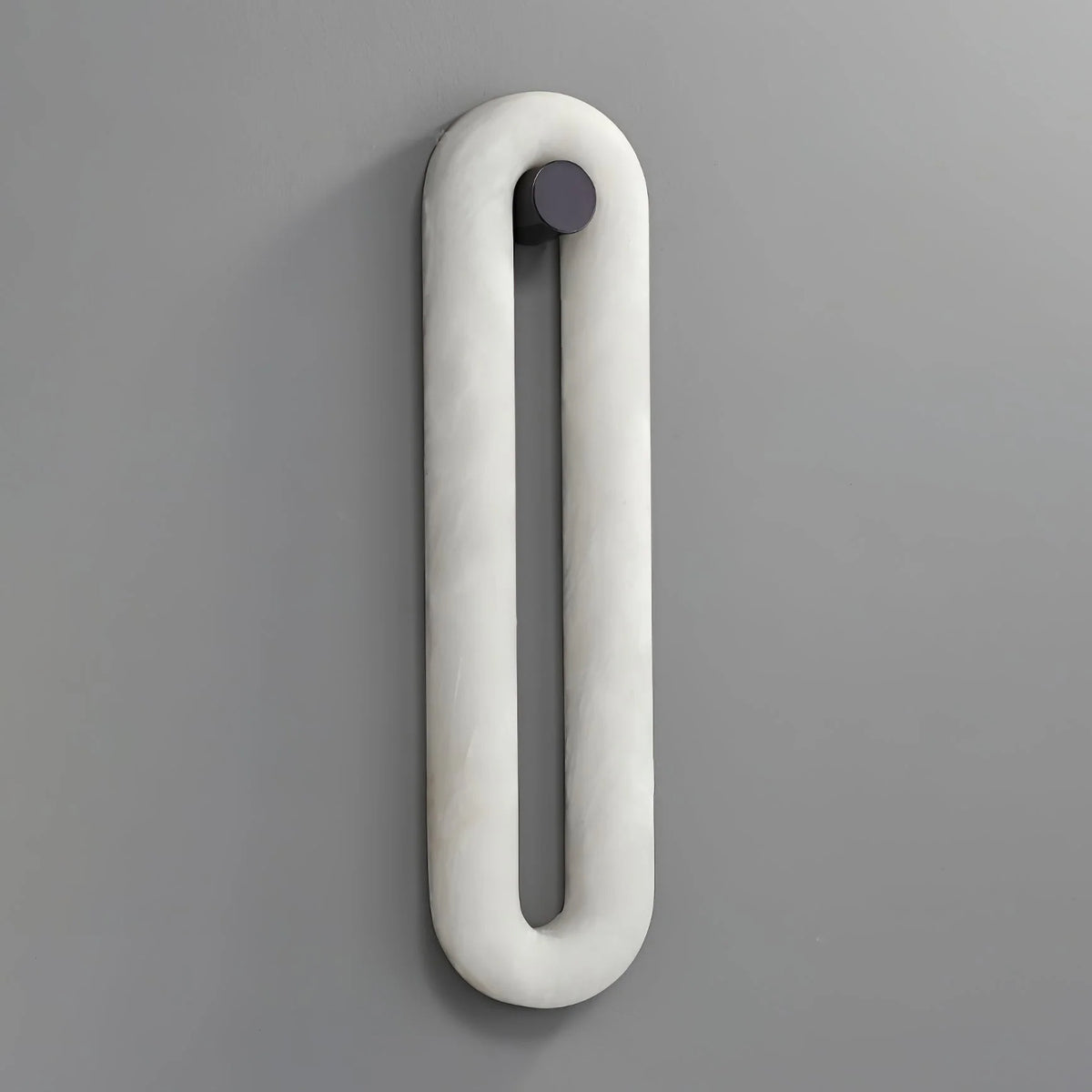 Wall Light | Alabaster Shade & Integrated LED | Black Metal