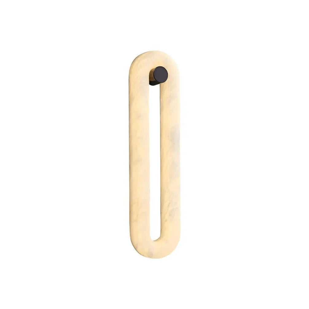 Wall Light | Alabaster Shade & Integrated LED | Black Metal