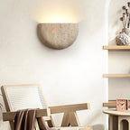 Wall Light | Half-Moon Yellow Travertine & Hardwired G9 | 20 cm Diameter