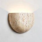 Wall Light | Half-Moon Yellow Travertine & Hardwired G9 | 20 cm Diameter
