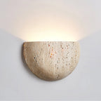 Wall Light | Half-Moon Yellow Travertine & Hardwired G9 | 20 cm Diameter