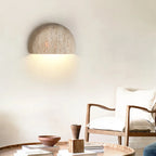 Wall Light | Half-Moon Yellow Travertine & Hardwired G9 | 20 cm Diameter
