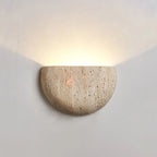Wall Light | Half-Moon Yellow Travertine & Hardwired G9 | 20 cm Diameter