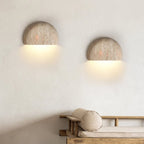 Wall Light | Half-Moon Yellow Travertine & Hardwired G9 | 20 cm Diameter