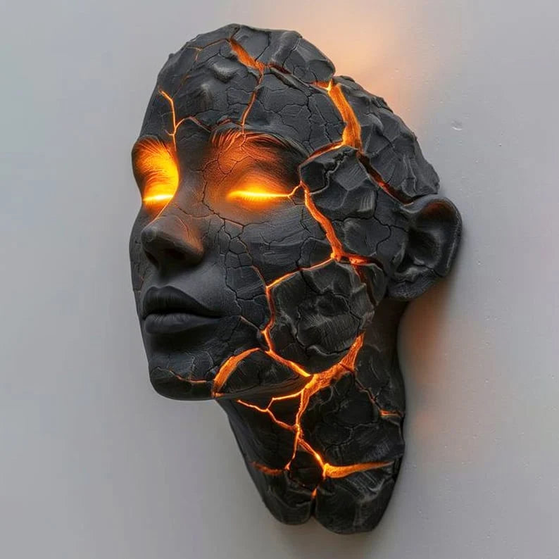 Wall Light | Lava Crack Effect & Glowing Eyes | 20 cm