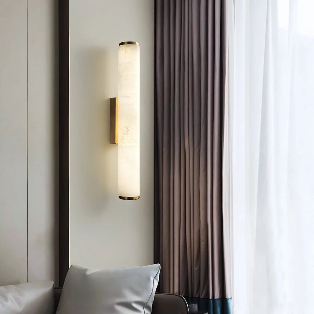 Wall Light | Marble-Effect & Copper Trim | Warm White LED