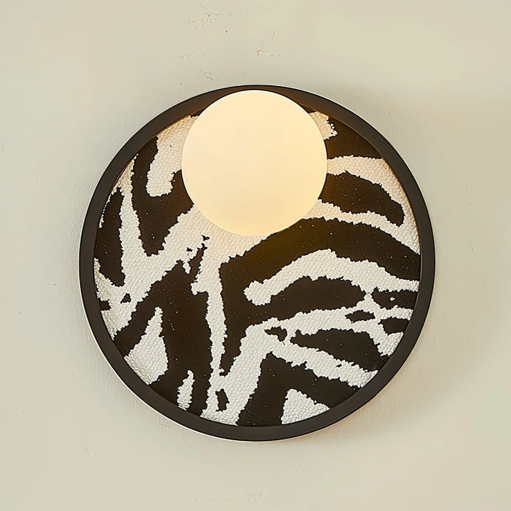Wall Light | Metal & Fabric Orb | Ø25 cm