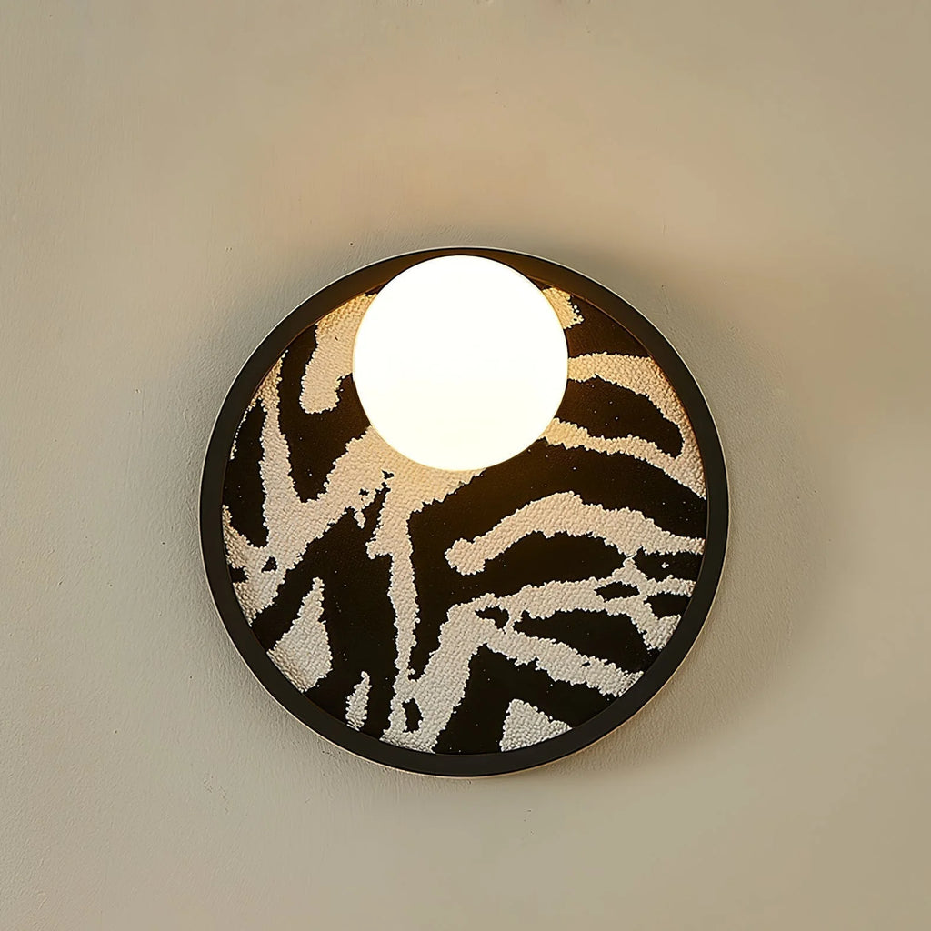 Wall Light | Metal & Fabric Orb | Ø25 cm