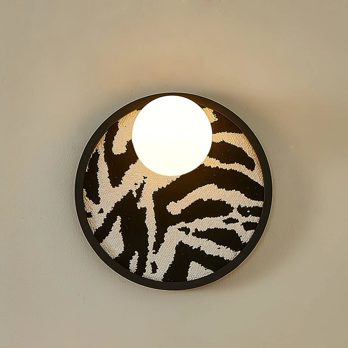 Wall Light | Metal & Fabric Orb | Ø25 cm