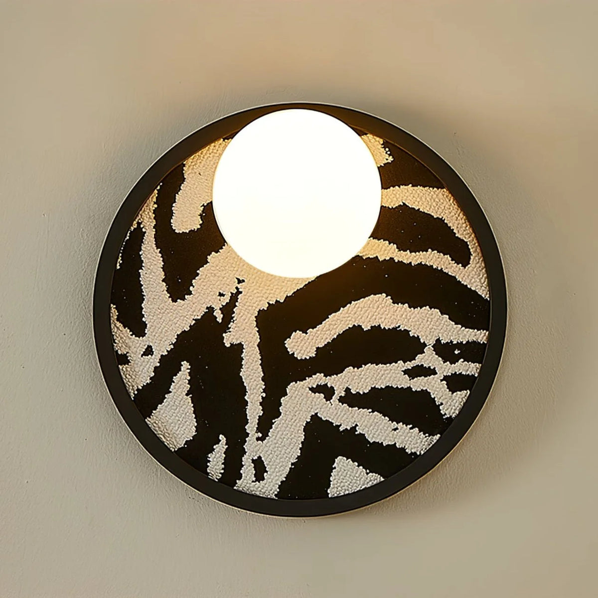 Wall Light | Metal & Fabric Orb | Ø25 cm